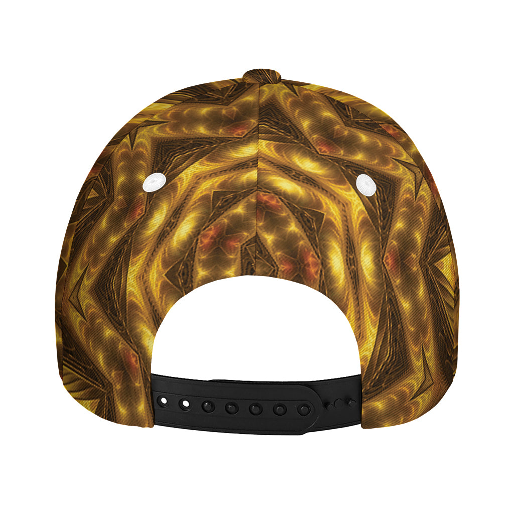 Golden Kaleidoscope Print Baseball Cap
