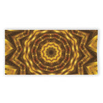 Golden Kaleidoscope Print Beach Towel