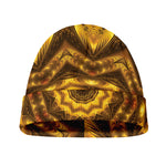 Golden Kaleidoscope Print Beanie