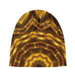 Golden Kaleidoscope Print Beanie