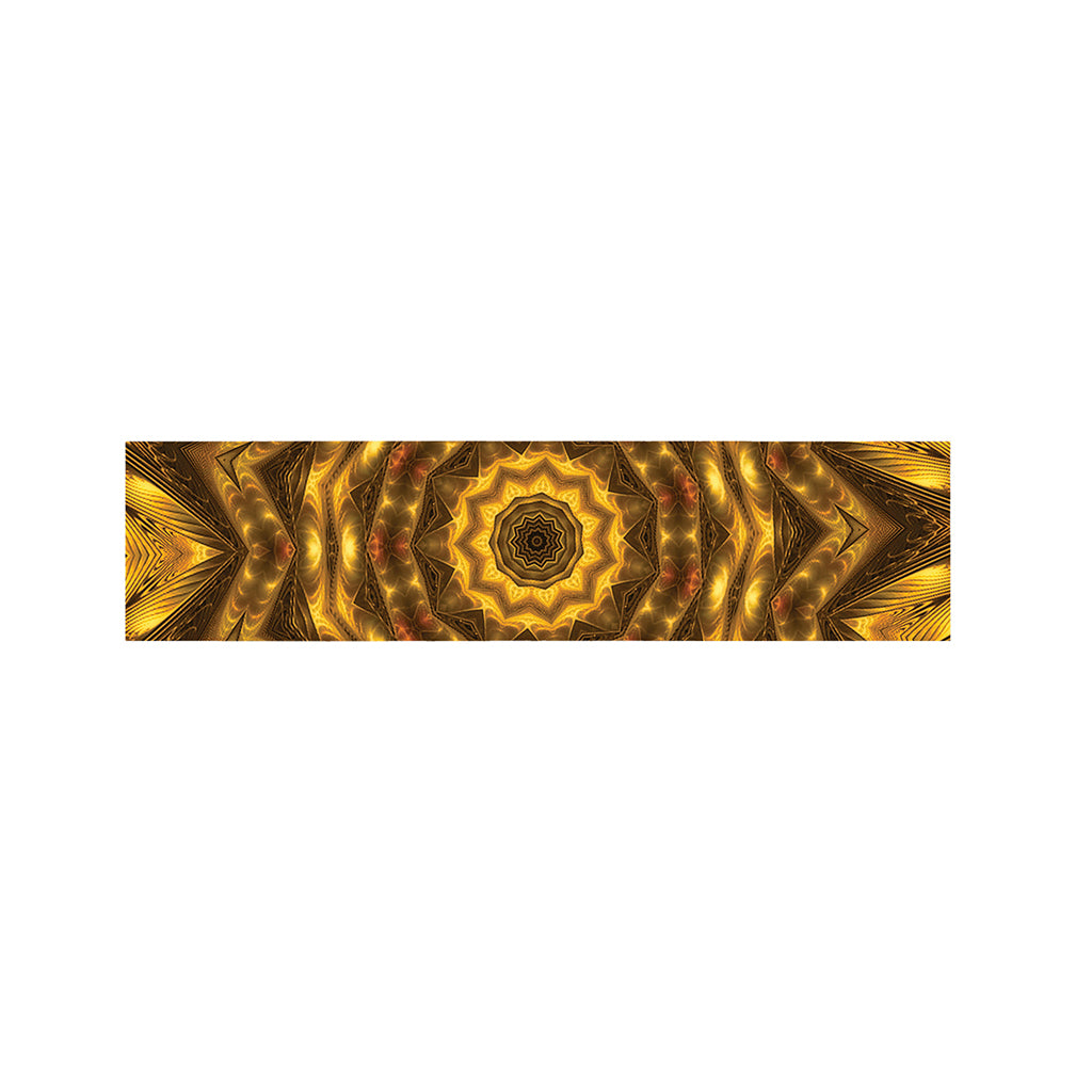 Golden Kaleidoscope Print Bed Runner