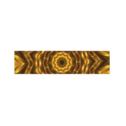 Golden Kaleidoscope Print Bed Runner