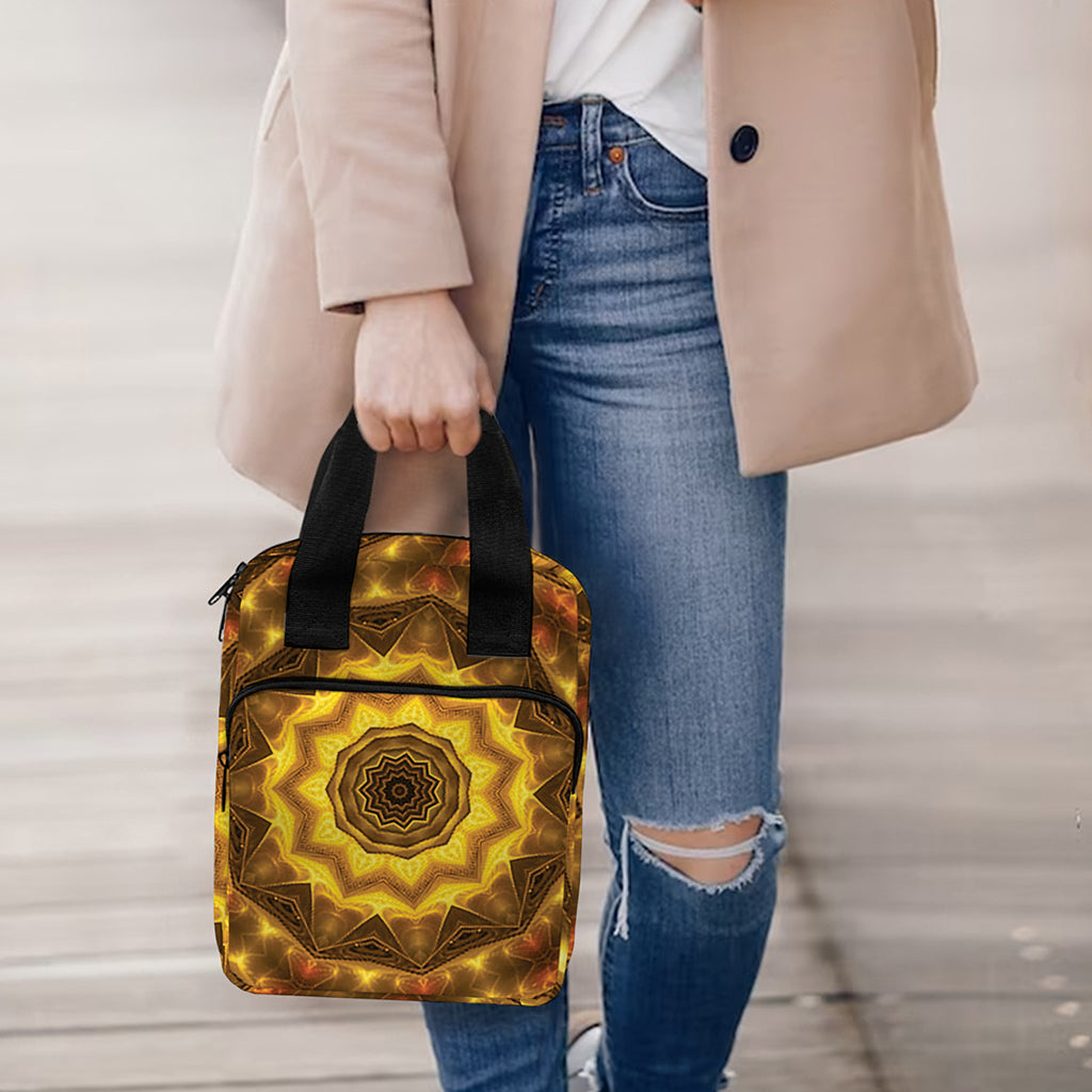 Golden Kaleidoscope Print Bible Tote Bag
