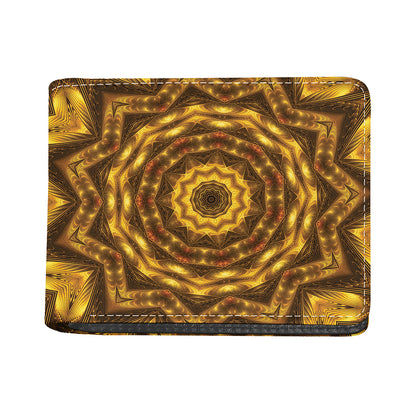 Golden Kaleidoscope Print Bifold Wallet