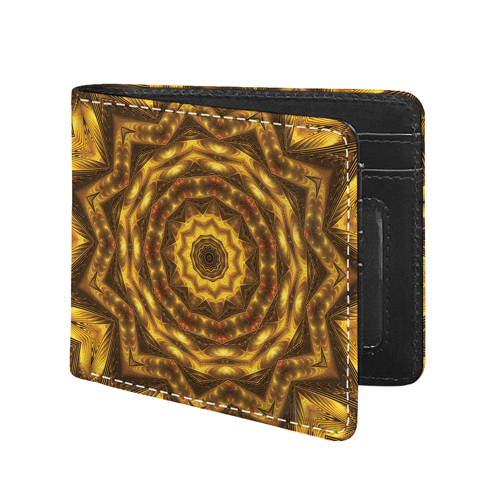 Golden Kaleidoscope Print Bifold Wallet