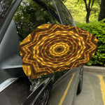 Golden Kaleidoscope Print Car Side Mirror Covers