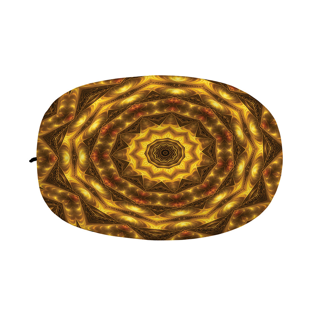 Golden Kaleidoscope Print Car Side Mirror Covers