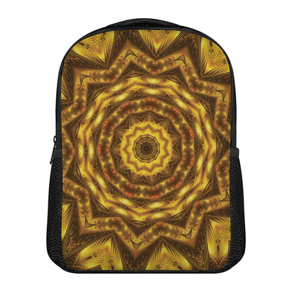 Golden Kaleidoscope Print Casual Backpack