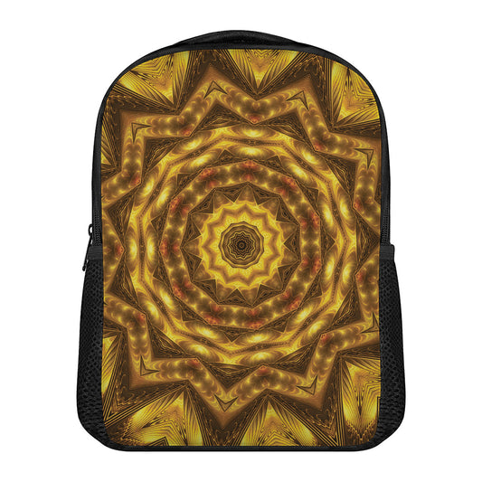 Golden Kaleidoscope Print Casual Backpack