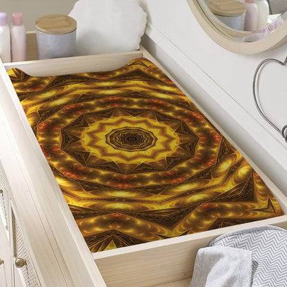 Golden Kaleidoscope Print Changing Pad Cover