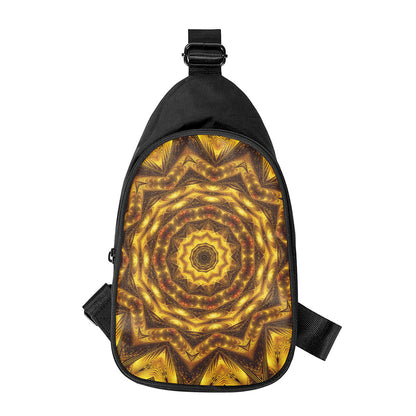 Golden Kaleidoscope Print Chest Bag