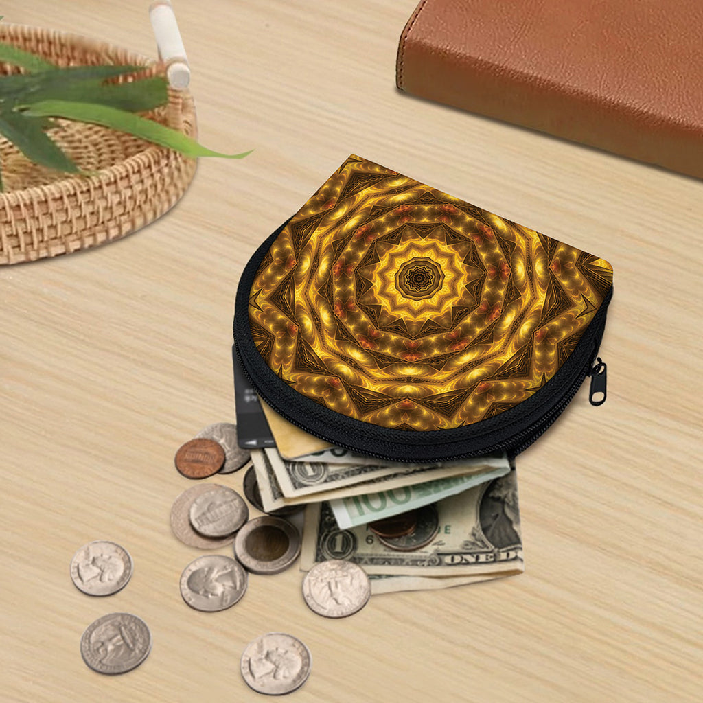 Golden Kaleidoscope Print Coin Purse