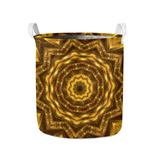 Golden Kaleidoscope Print Collapsible Laundry Basket