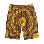 Golden Kaleidoscope Print Cotton Shorts