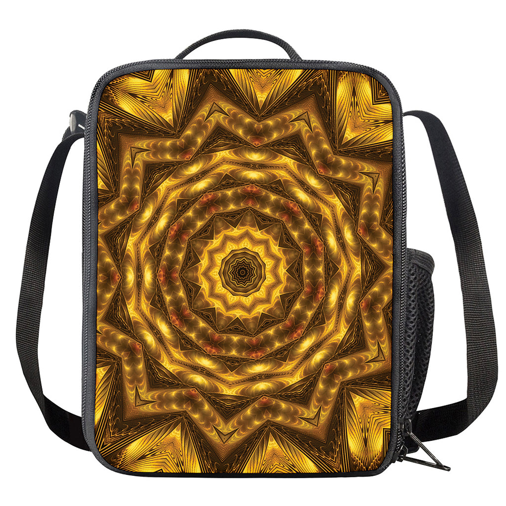 Golden Kaleidoscope Print Crossbody Lunch Bag