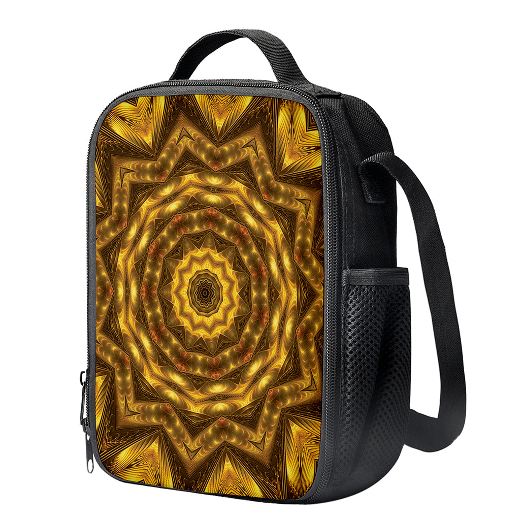 Golden Kaleidoscope Print Crossbody Lunch Bag