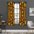 Golden Kaleidoscope Print Grommet Curtain Panels