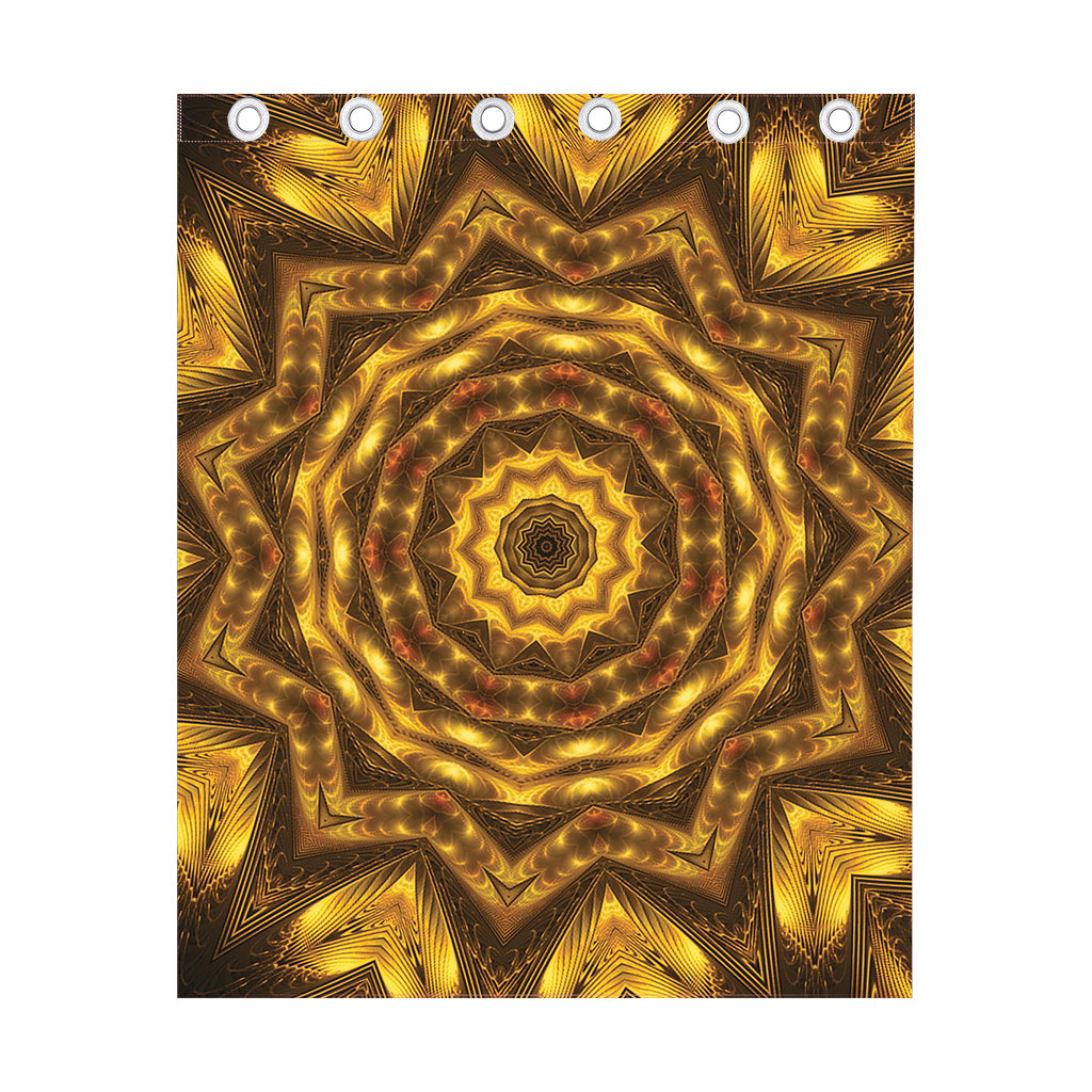Golden Kaleidoscope Print Curtain