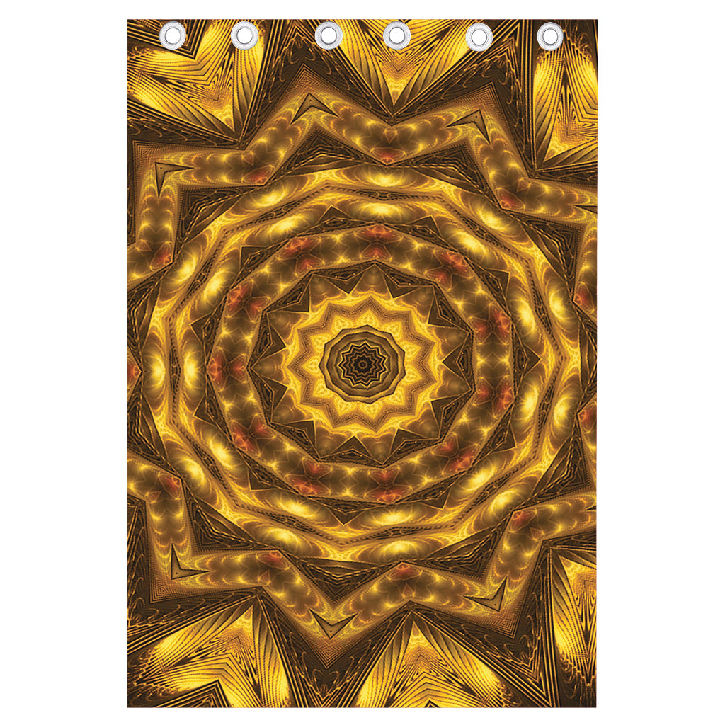 Golden Kaleidoscope Print Curtain