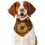 Golden Kaleidoscope Print Dog Bandana