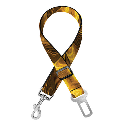 Golden Kaleidoscope Print Dog Seat Belt