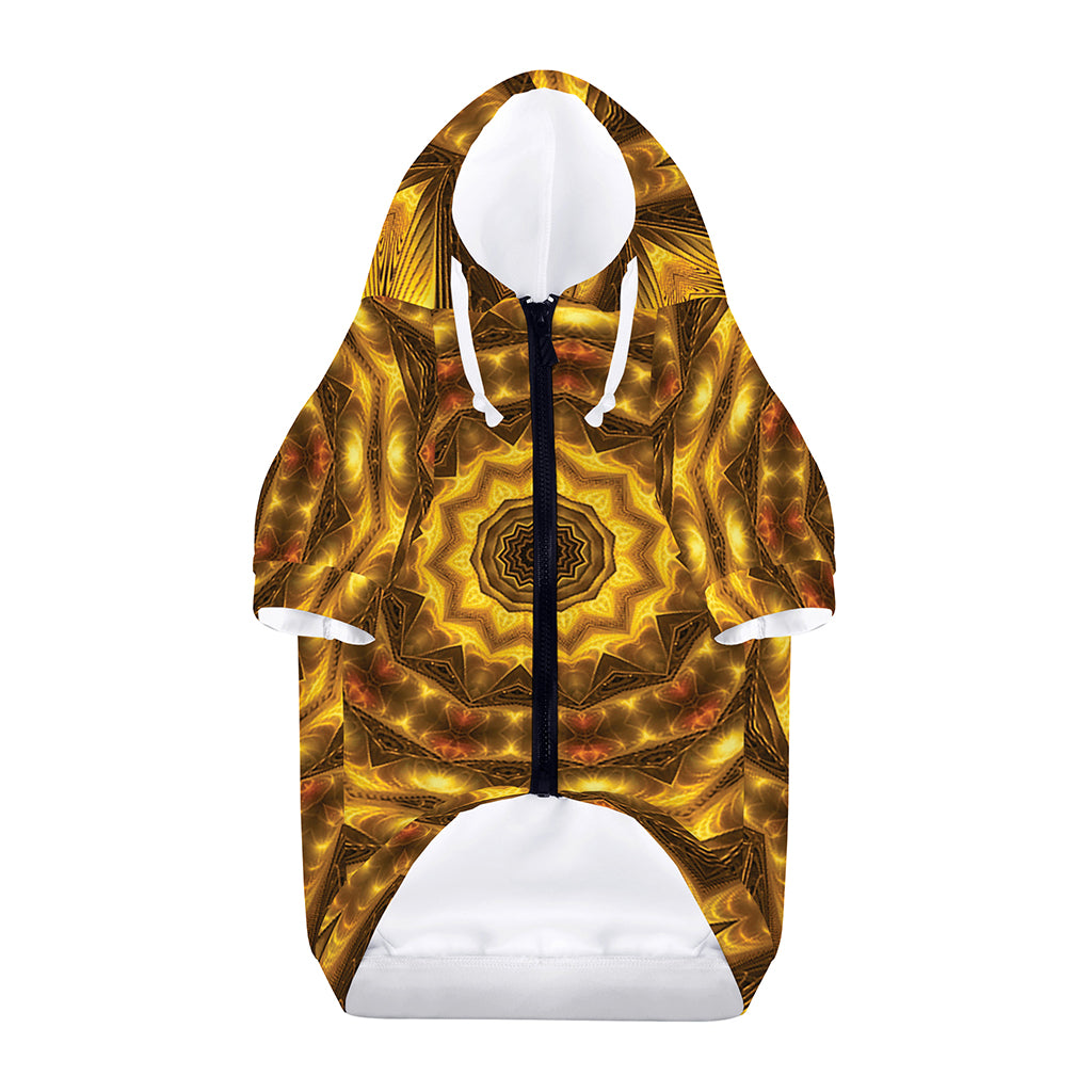 Golden Kaleidoscope Print Dog Zip Up Hoodie