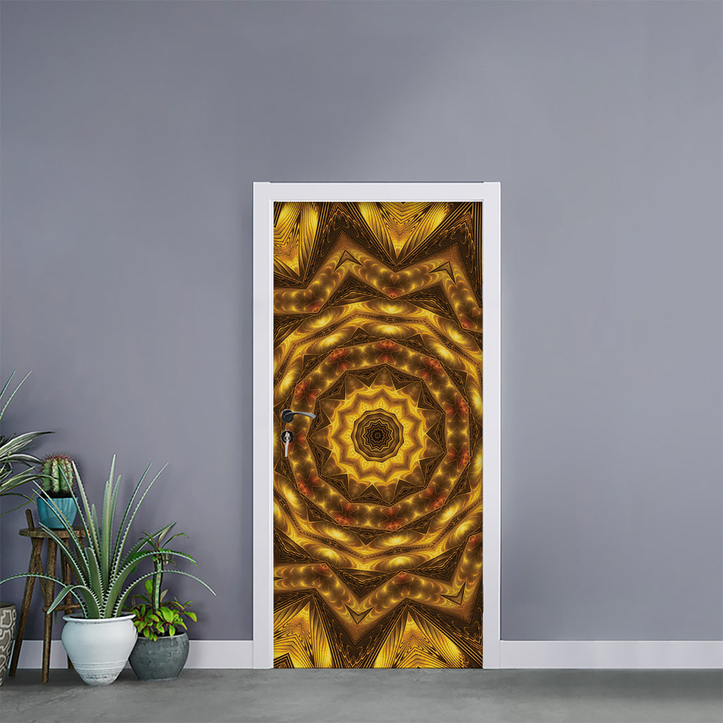 Golden Kaleidoscope Print Door Sticker