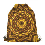 Golden Kaleidoscope Print Drawstring Bag