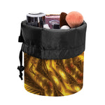 Golden Kaleidoscope Print Drawstring Makeup Bag