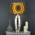 Golden Kaleidoscope Print Drum Lamp Shade