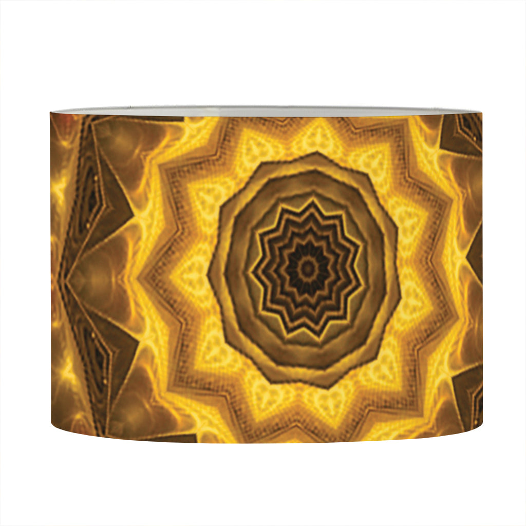 Golden Kaleidoscope Print Drum Lamp Shade
