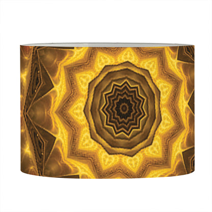 Golden Kaleidoscope Print Drum Lamp Shade