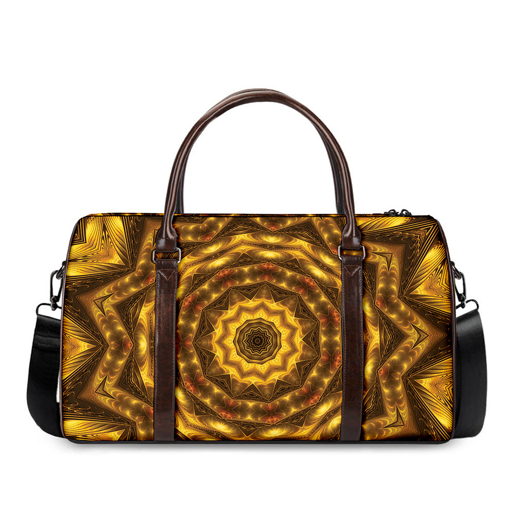Golden Kaleidoscope Print Duffle Bag