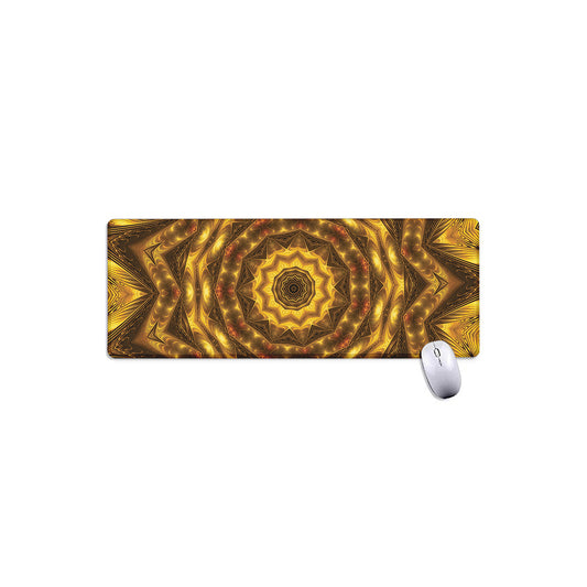 Golden Kaleidoscope Print Extended Mouse Pad