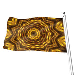 Golden Kaleidoscope Print Flag