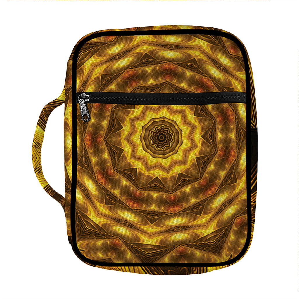 Golden Kaleidoscope Print Front Pocket Bible Bag