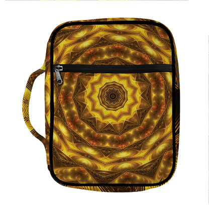 Golden Kaleidoscope Print Front Pocket Bible Bag