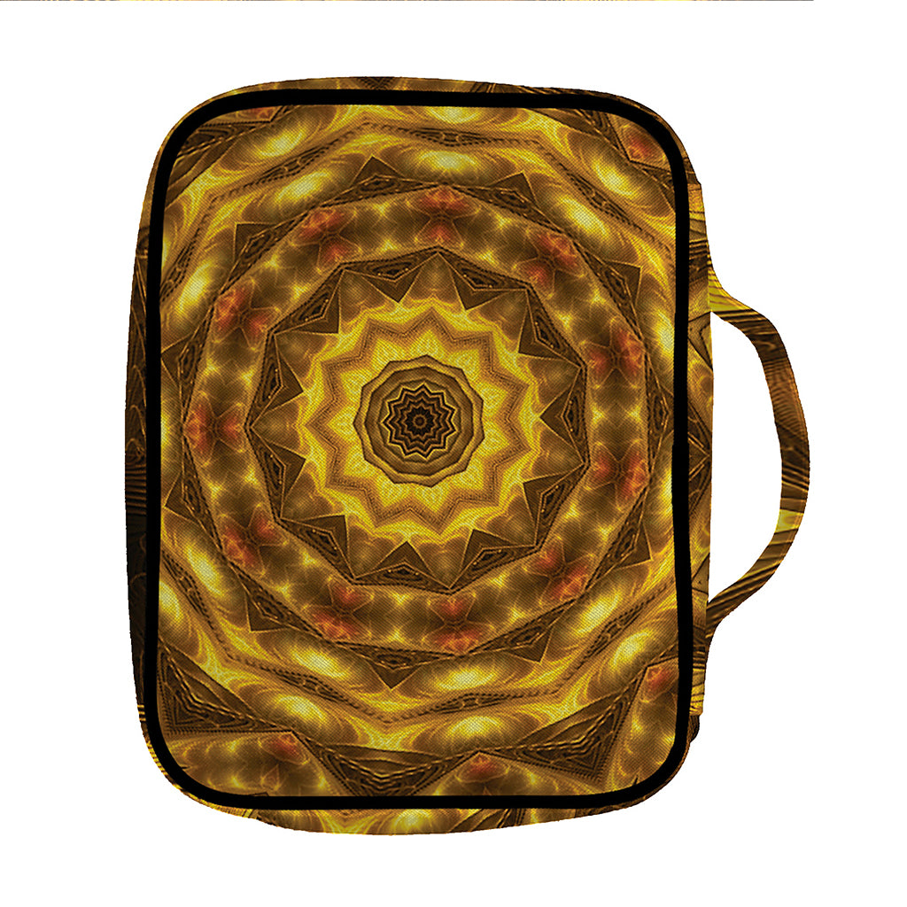 Golden Kaleidoscope Print Front Pocket Bible Bag