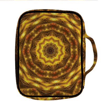 Golden Kaleidoscope Print Front Pocket Bible Bag