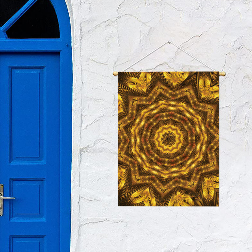 Golden Kaleidoscope Print Garden Flag