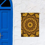 Golden Kaleidoscope Print Garden Flag