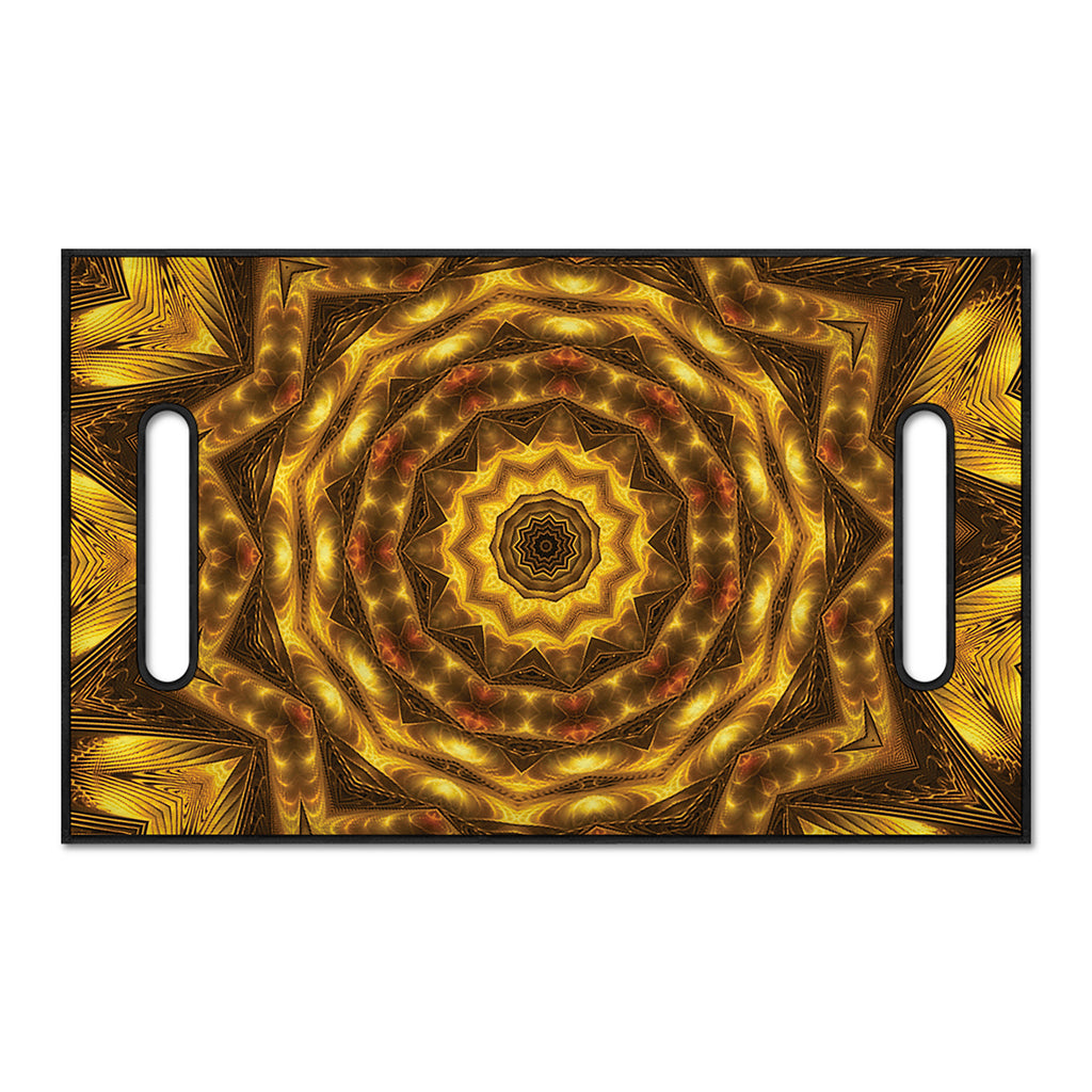 Golden Kaleidoscope Print Golf Cart Seat Cover