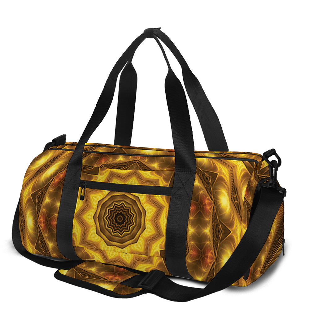 Golden Kaleidoscope Print Gym Bag
