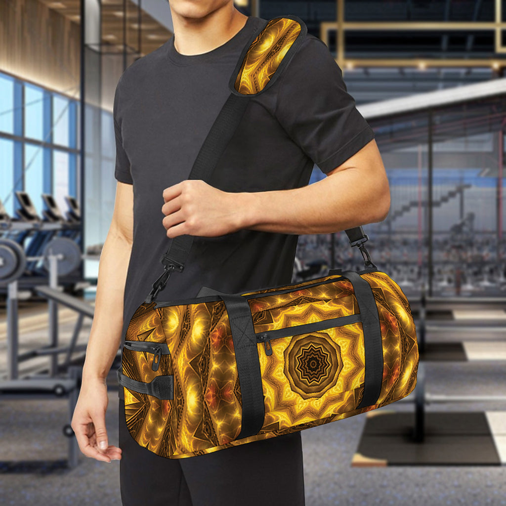 Golden Kaleidoscope Print Gym Bag