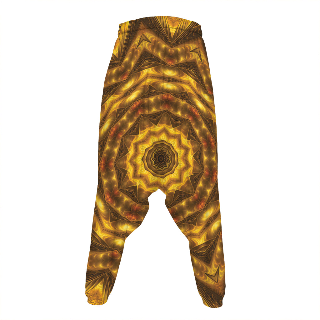 Golden Kaleidoscope Print Hammer Pants