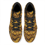 Golden Kaleidoscope Print High Top Leather Sneakers