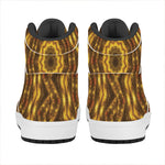 Golden Kaleidoscope Print High Top Leather Sneakers