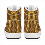 Golden Kaleidoscope Print High Top Leather Sneakers