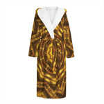 Golden Kaleidoscope Print Hooded Bathrobe
