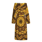 Golden Kaleidoscope Print Hooded Bathrobe